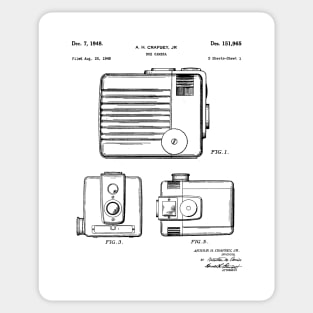 Box Camera Patent - Photographer Photography Fan Art - White Sticker